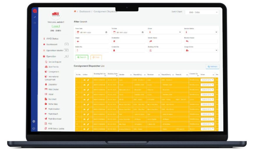 Original Ablii dispatch and delivery automation software screen