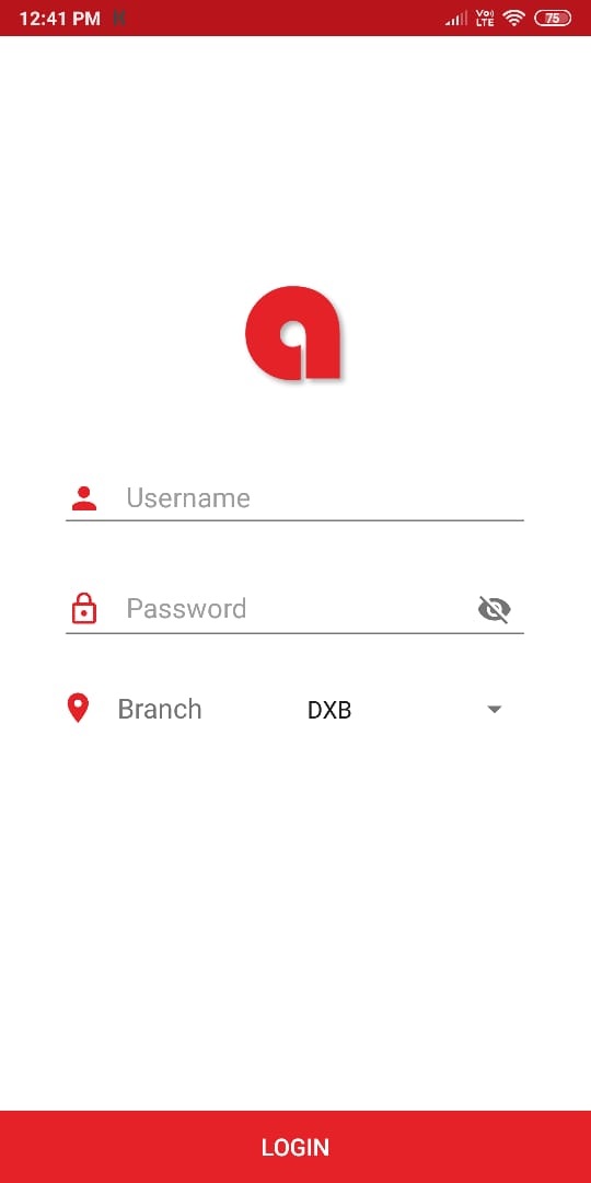 Ablii mobile app login screen