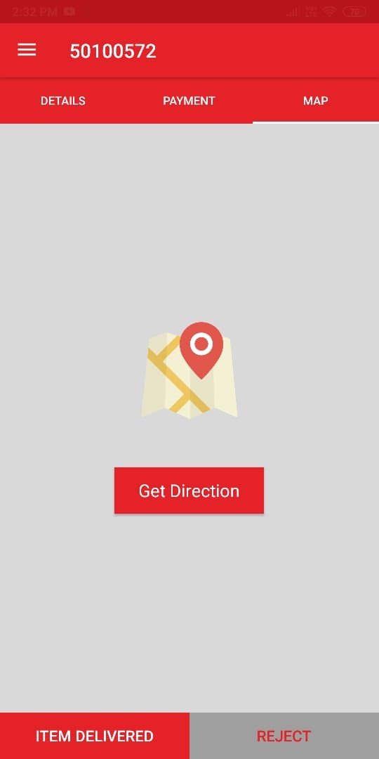 Ablii mobile app Google Maps navigation screen