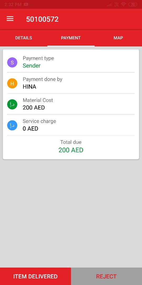 Ablii mobile app payment screen